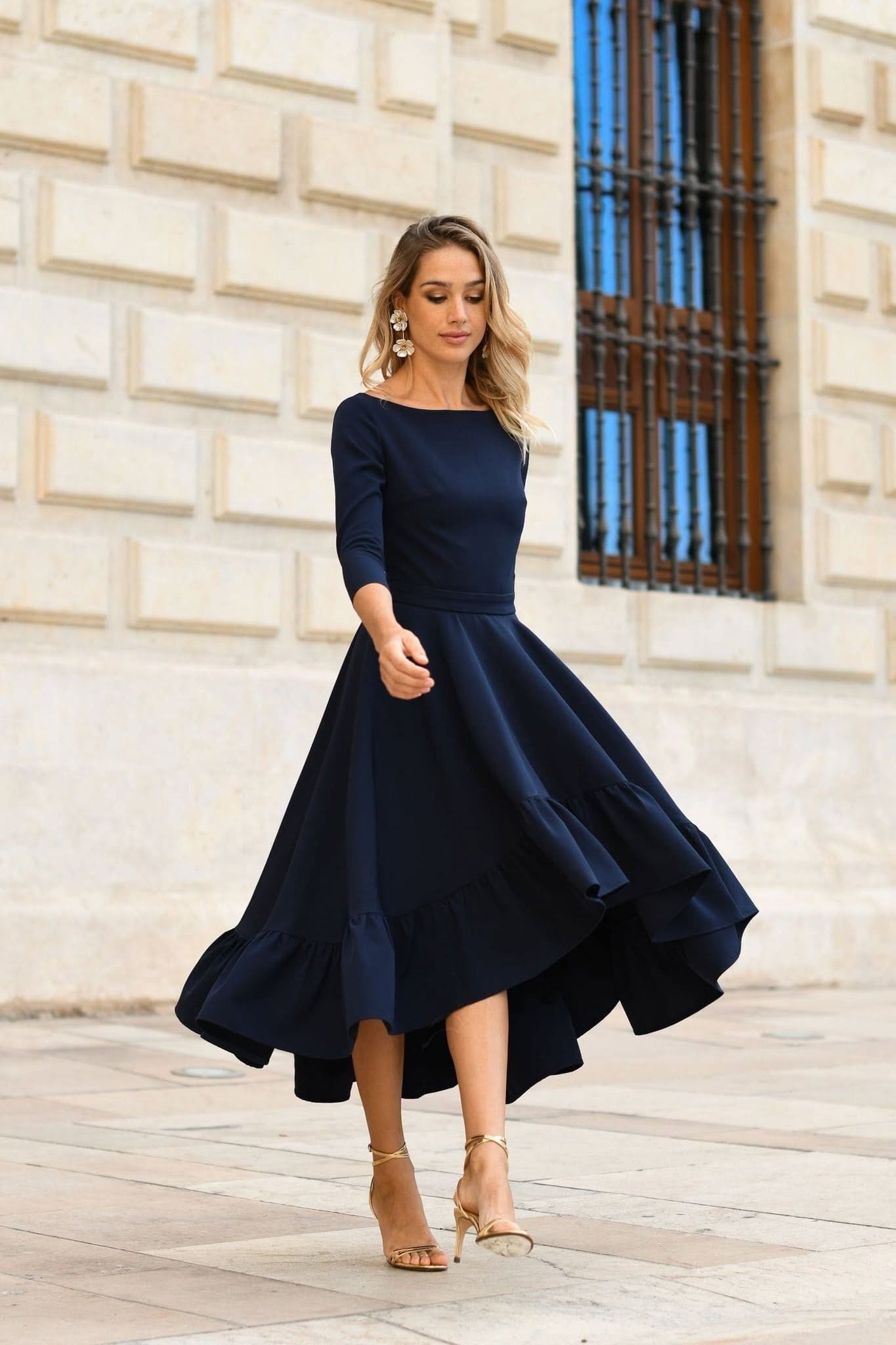 Robe Miphai Paris bleu marine M/38 · Miphai · taille M · Robe · à louer - photo 3