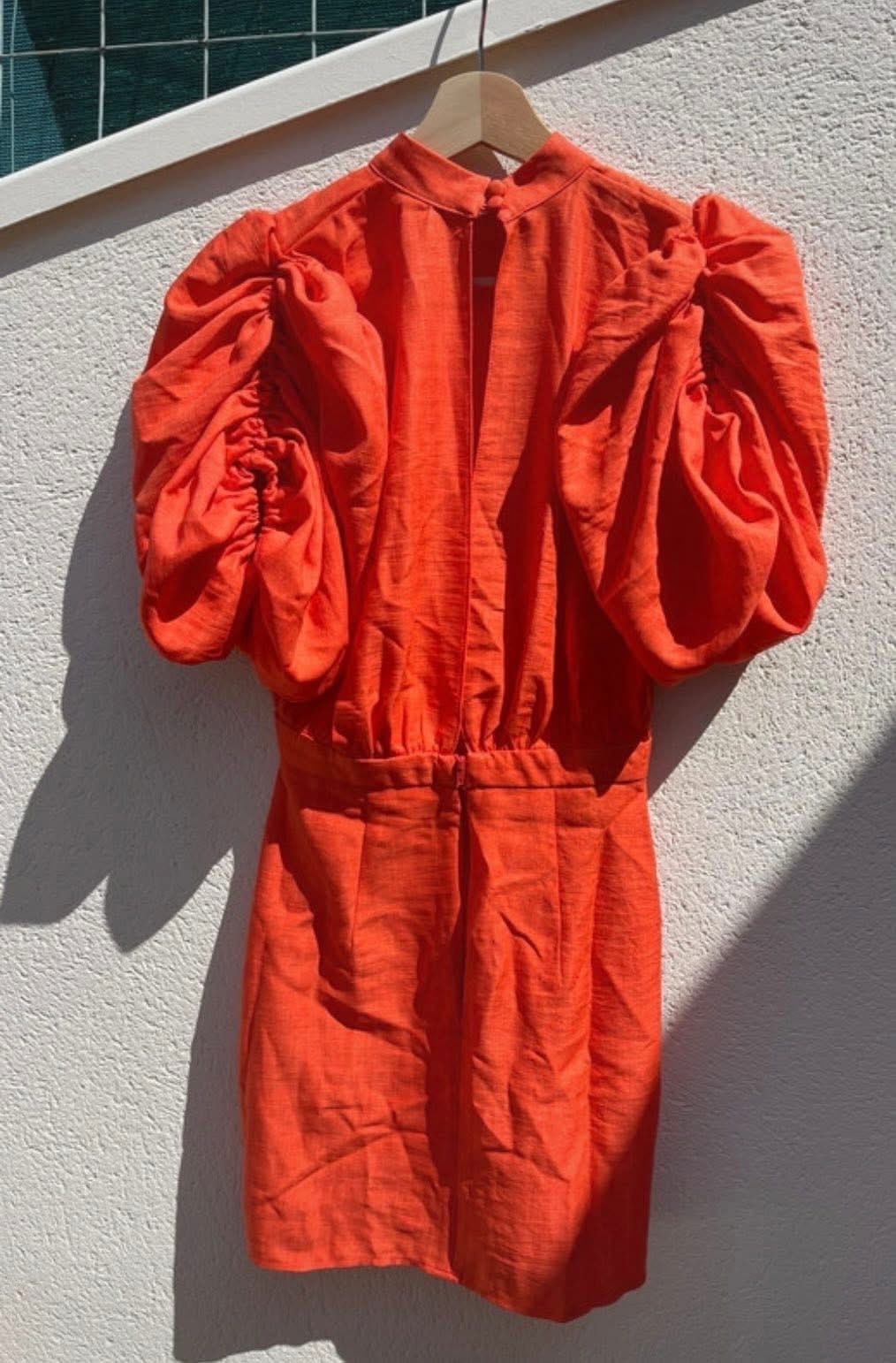Robe courte orange et manches bouffantes taille S · Asos · taille S · Robe · à louer - photo 3