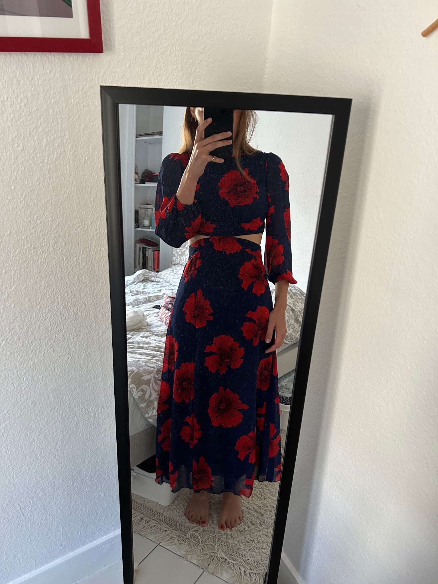 Robe midi à fleurs · Fait main · taille 34 · Robe · à louer - photo 8