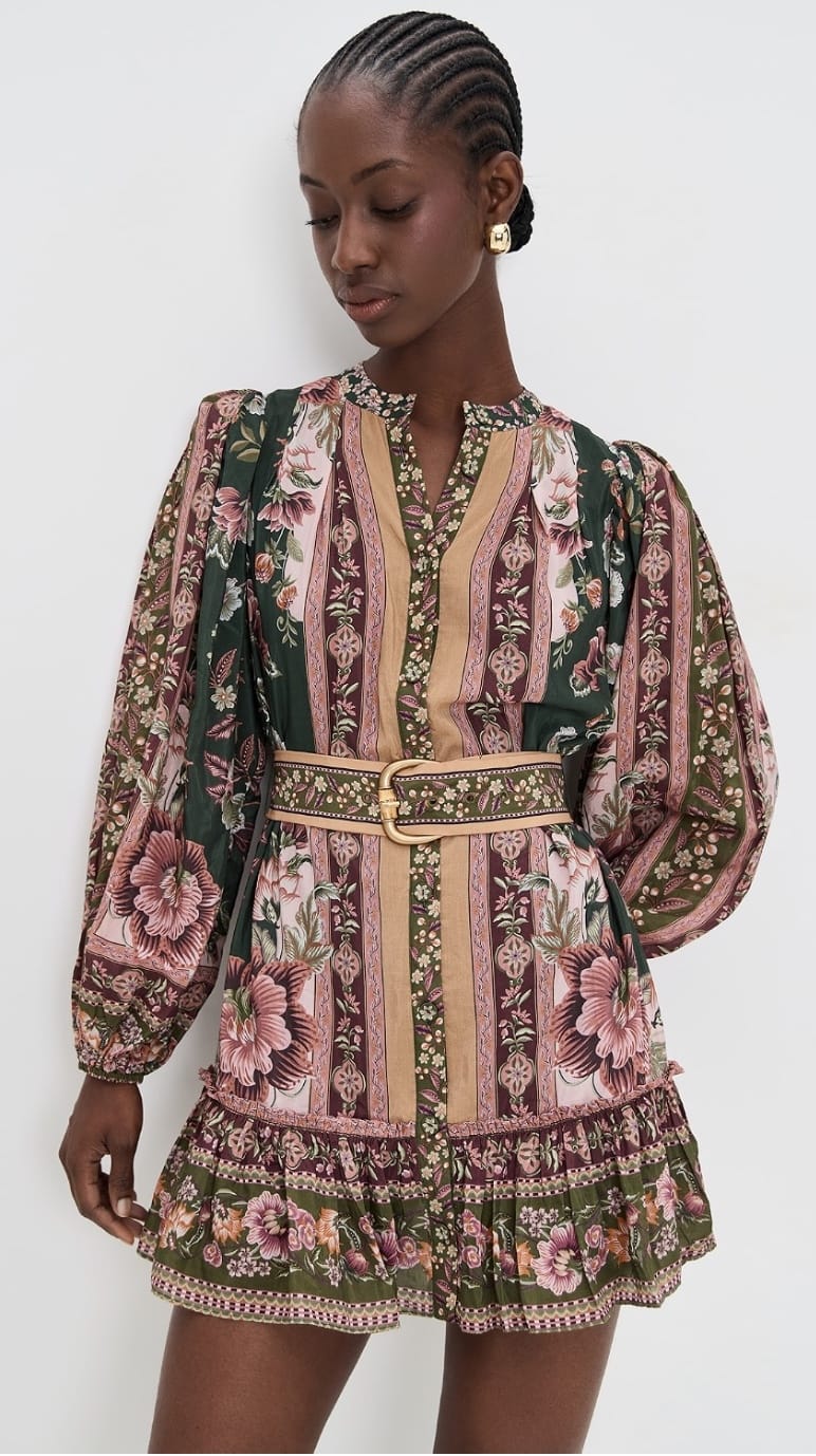 Robe Green Flowering Garden Tree - Farm Rio · Farm Rio · taille XS · Robe · à louer